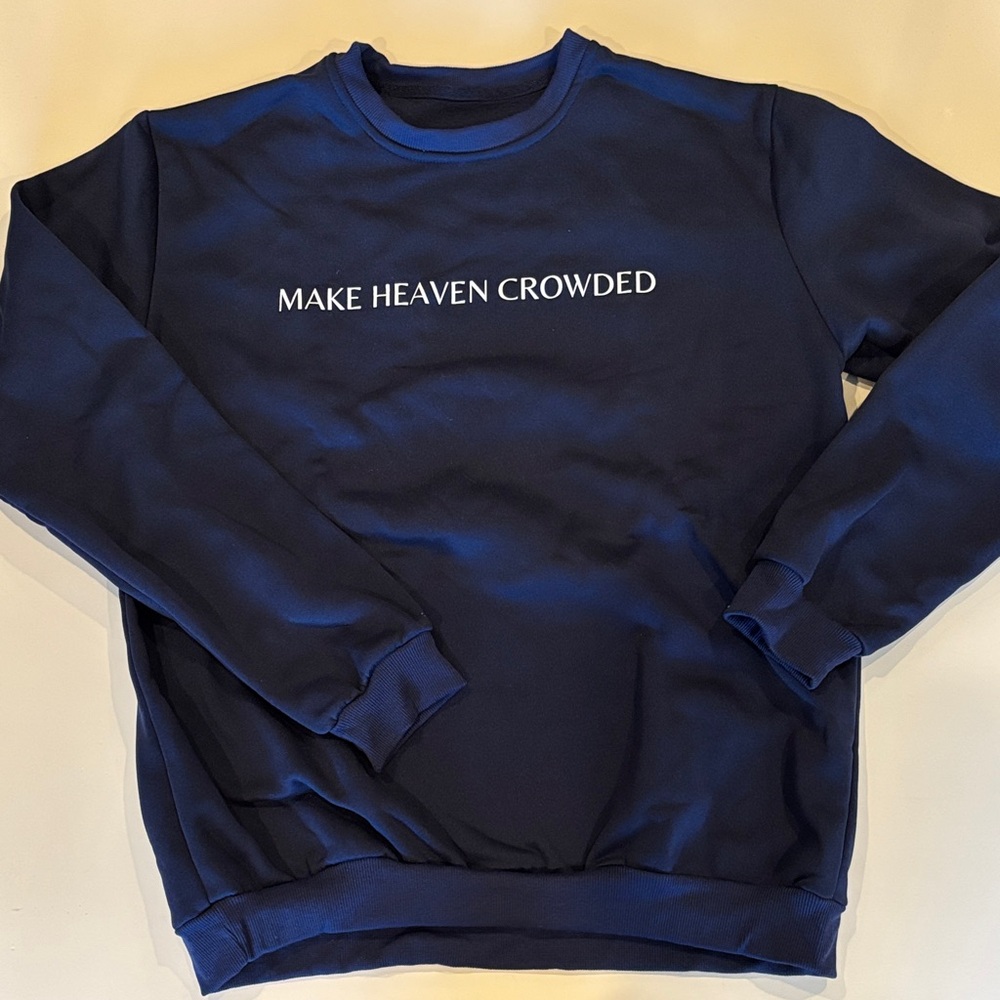 SHEIN Dark Blue Slogan Sweatshirt